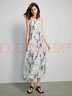 初语国风水墨碎花褶皱吊带裙2024春夏新款海边度假连衣裙 白底印花 M 实拍图