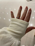 途尊袖套女秋冬毛绒加长加厚可爱二合一羽绒服防脏防油暖手套袖筒保暖 兔子款-白色 实拍图