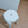 迈亚家具简易叠放高凳子塑料椅子北欧加厚塑料圆凳子家用客厅板凳网红胶凳 奶白色 L.G.F加强版 实拍图