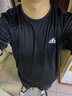 阿迪达斯（adidas）T恤男 2025夏季新款运动服健身训练休闲时尚舒适圆领短袖体恤上衣 黑色/胸前小标/全棉透气 L (180/100A) 实拍图