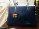 北狐真皮包包女中年女士妈妈包头层牛皮高贵时尚大气手提包大容量挎包 蓝色加钱包卡包香包 实拍图