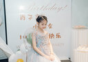 apfelbaum女童公主裙儿童主持人花童蓬蓬纱晚礼服小女孩高端钢琴演出服春夏 蓝色长款（无袖） 140cm 实拍图