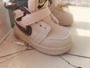 G.duck小黄鸭男女宝宝春秋冬季棉鞋学步鞋0-1-3岁二棉保暖幼儿软底婴儿 2279米白色（加绒冬款） 18 鞋内长12.8cm 实拍图