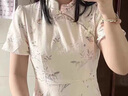 AEMAPE短袖连衣裙2026年夏季新款女韩版淑女时尚气质方领显瘦中长款裙子 杏底印花 M 90斤-100斤 实拍图
