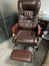 曙光童年真皮老板椅商务按摩大班椅实木办公椅可躺升降转椅家用椅子电脑椅 深咖啡+搁脚 头层牛皮 实拍图