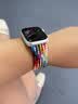 BHO【单圈编织】适用苹果手表表带apple iwatch s10/s11表带s9/se3/2单圈编织表带s8/7女士男生款 彩虹版色（白色连接器） 40/41/42表盘M码【腕围155-166mm】 实拍图