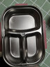 合兴利（HESInLY）316不锈钢小学生饭盒儿童上学专用食品级分隔防烫便当盒分格餐盒 900ml三格蓝色+保温袋 316L不锈钢 实拍图