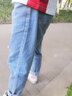 遥渠（YAO QU）牛仔裤男夏薄款浅色宽松牛仔裤男士潮牌破洞百搭九分裤子男裤子   0919天蓝 30 实拍图