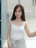 VKSK吊带女士外穿打底衫背心夏季新品莫代尔手感内衣女防走光纯色小背心抹胸少女黑色抹胸 白色 吊带款(85斤到105斤左右) 实拍图