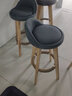 美勒思 吧台椅   实木吧椅酒吧椅子 复古高脚椅前台椅 旋转吧椅子 灰色麻布配原木腿 实拍图
