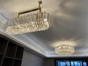 伦西亚（LUNXIYA）轻奢水晶吊灯客厅灯后现代简约圆形餐厅卧室灯全屋灯具中山灯饰 透明K9水晶直径100cm+三色LED 实拍图