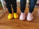 LATE TIME儿童棉拖鞋包跟男女童防水防滑中大童棉拖鞋软底防滑鲨鱼保暖棉鞋 粉色 内长22cm 【220】适合34-35码脚穿 实拍图