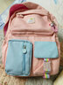 美杜 学生书包女小初中生高中生韩版粉色轻便大容量学院风小清新双肩 小学生书包粉配蓝【大号】 实拍图