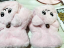 诺芝萌女士毛绒猫猫手套女冬季半指卡通学生手套办公室打字保暖翻盖手套 猫咪翻盖粉色 均码 实拍图