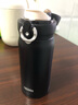 膳魔师（THERMOS）保温杯升级316不锈钢材质便携保温弹盖杯TCML-350S TCML-350S 骑士黑 350ML 实拍图