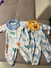 婧麒（JOYNCLEON）【带口水巾】婴儿衣服春秋款新生儿长袖哈衣纯棉连体衣 开衫小鸭子 90cm 实拍图