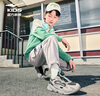 鸿星尔克（ERKE）童鞋男女中大童休闲鞋儿童旋钮扣冬季运动鞋正黑/天青色37 实拍图