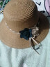 七襄 帽子夏天遮阳帽女出游度假草帽户外休闲防晒帽纯色可折叠小檐花朵太阳帽凉帽 咖色 实拍图
