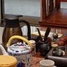 尚言坊 黑檀木茶杯垫架组合 实木茶垫品茗茶托垫子套组隔热垫茶道配件 2黑檀木-四方锡荷杯垫组架(6片) 实拍图