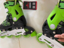 美洲狮（COUGAR） 溜冰鞋儿童套装 欧盟品质 轮滑鞋男女旱冰鞋可调 MZS835L闪电 黑绿(不闪)+护具+头盔+单肩包 M(可调31-36码) 实拍图