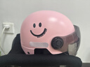 新日新日3C国标认证摩托电动车头盔男女四季通用骑行电瓶车半盔安全帽 樱花粉【防晒短镜】 3C新国标A类 实拍图