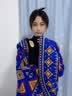 槿城民族风带帽披肩斗篷丽江新疆西藏大西北旅游拍照保暖外搭披风M263 三角形-宝蓝 实拍图