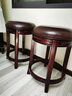 创运美式乡村酒吧椅头层牛皮吧台椅旋转高椅真皮高脚椅无靠背柜台椅 深棕全头层牛皮坐垫款 实拍图