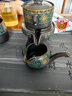 豪祥（HAOXIANG） 轻奢高档整套装懒人自动功夫茶具陶瓷紫砂家用办公会客冲泡茶器 墨韵黑1壶1海8杯+茶罐+六配件 实拍图