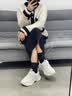 DAPHNE达芙妮水钻网面老爹鞋女2026夏季新款透气厚底增高运动休闲鞋 银色 跟高13cm 36 (230mm) 实拍图