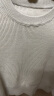 无印良品（MUJI）女式 棱纹编织 圆领短款针织衫 长袖女款 女装 薄款毛衣 绿色 M (160/84A) 实拍图