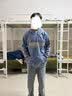 君茵卫衣男秋冬季衣服港风学生宽松连帽印花情侣春秋外套加绒男装 雾霾蓝HAMU【加绒款】 M 实拍图