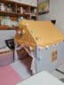 小斑鸠（little dove） 儿童帐篷室内游戏屋/男女孩公主房城堡/玩具屋节日生日礼物 (实木杆)黄色(含棉垫)灯+云+旗 实拍图