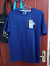 乔丹短袖t恤男夏季圆领短袖休闲上衣男士针织透气t恤衫棉 丝绒蓝 L 实拍图