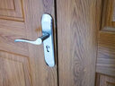 固特（GUTE）极简磁吸门锁室内卧室意式房门锁静音现代简约生态家用门把手锁具 9706灰色+3片平开合页+门吸 左右通用型 实拍图