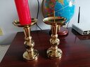 皇铜匠纯黄铜烛台招财进宝铜烛台蜡烛台复古铜洋烛尖烛台铜管烛台婚庆 8英寸招财进宝烛台一对 实拍图