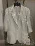 朗姿【尖货补单】法式修身商务通勤设计感七分袖夏季新款女士西装外套 白色 155/76A/S 晒单实拍图