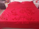 娜依天 婚庆四件套大红刺绣贴绒绣花套件 结婚床上用品全棉纯棉四件套 龙凤婵娟 床单款 （被套200*230cm） 四件套 实拍图