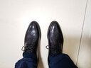 金利来（Goldlion）男鞋夏季商务正装镂空皮凉鞋男小码大码布洛克冲孔透气皮鞋男 黑色冲孔凉鞋 40 实拍图