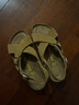 Devo的沃软木凉鞋女时尚平底搭扣罗马复古日系勃肯鞋情侣凉拖56111 黄棕反绒皮 34 （建议拍小一码） 实拍图