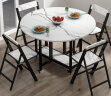 SOFS圆形折叠餐桌椅组合家用小户型多功能伸缩吃饭桌折叠桌简易大圆桌 【桌椅】仿岩板1.2米+4椅 实拍图