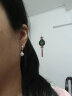圣雅罗925银耳环女长款水晶钻耳夹时尚耳钉生日礼物送女友 魔方耳扣 一对 晒单实拍图