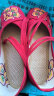 凯威六超春夏季新款老北京布鞋平底绣花鞋民族风女内增高 红色 37 实拍图