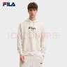 FILA 斐乐官方情侣款连帽卫衣秋季新款纯棉宽松针织长袖上衣加绒 蒸汽白-IV S 实拍图