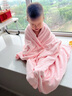 GGT日本男士浴巾洗澡吸水速干大浴巾毛巾成人不掉毛女 80*200 樱若 实拍图