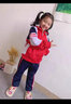 卡瓦拉（KAWALA）童装男女童套装儿童春秋装运动休闲拉链外套幼儿园小学生校服班服 红色两件套 150码（建议身高140CM） 实拍图