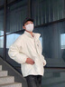 熊迪明美式PU皮棉服男外套男女同款秋冬季加厚棉衣羽面包绒服棉袄男士 M6610白色（钢印款） XL（建议体重120斤-140斤） 实拍图