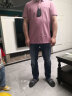 布先生 2021新品短袖t恤男士商务POLO 短袖T恤宽松中年纯色翻领衣服男装打底衫AT10898 粉红色 L/175 晒单实拍图