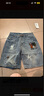 箐冉儿破洞牛仔短裤女2020新款夏薄款外穿中裤休闲五分裤女宽松直筒5分 蓝色 31 实拍图