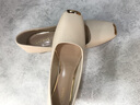达芙妮（DAPHNE）单鞋女粗跟中跟春季新款船鞋2025职业工作气质女生皮鞋宴会 米色 37 (235mm) 标准码 实拍图