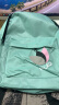【出游必备】时尚休闲百搭学院风书包纯色大容量双肩包旅行带挂件 绿色 中包 实拍图